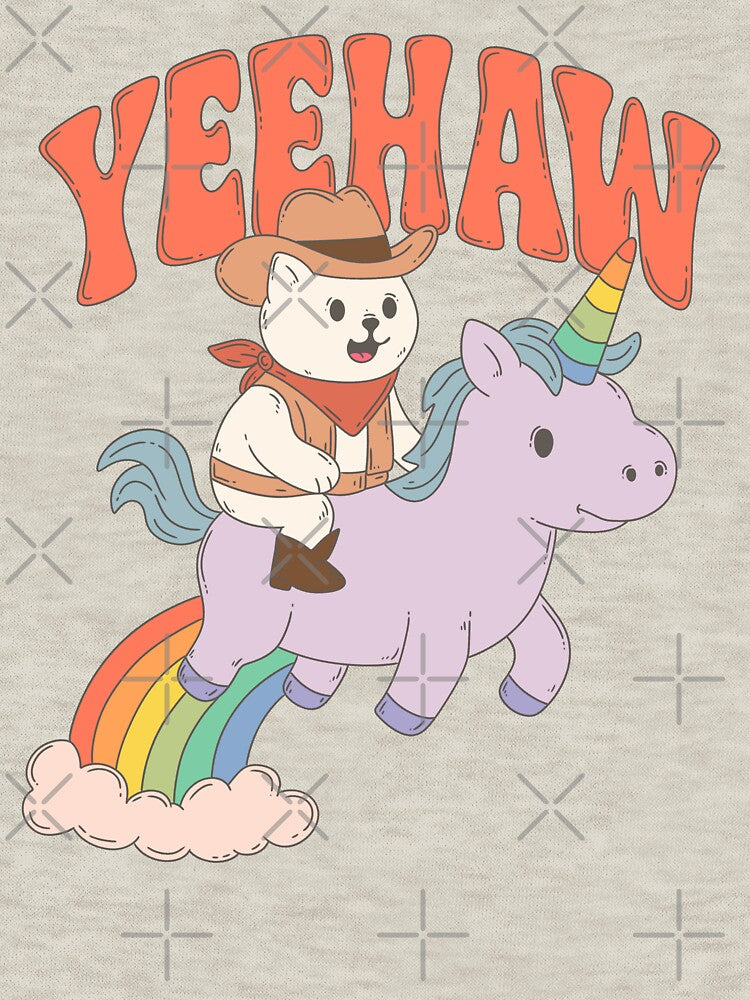 Yeehaw Cowboy Cat Riding Rainbow Unicorn by Jess.a.creates T-Shirts, Hoodie, Sweatshirt | BlankRebels.com (Image 3)