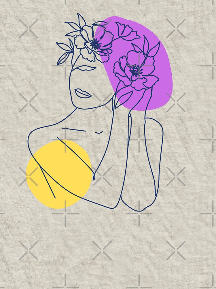 Line Art Face: a woman is like a flower by KOPISAN