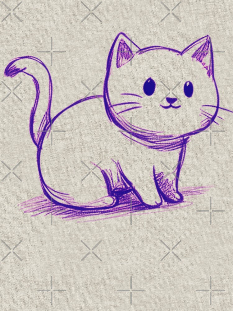 Purple Cute Kitty Draw by RetroNeon T-Shirts, Hoodie, Sweatshirt | BlankRebels.com (Image 3)
