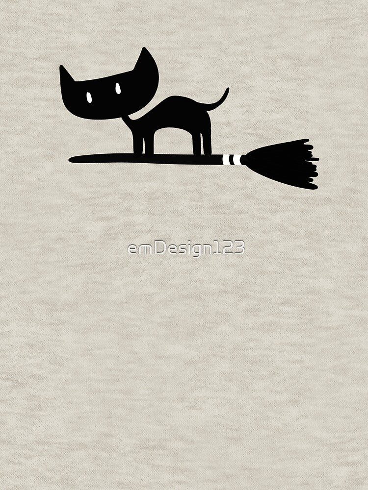 Black Cat on Broomstick by emDesign123 T-Shirts, Hoodie, Sweatshirt | BlankRebels.com (Image 3)