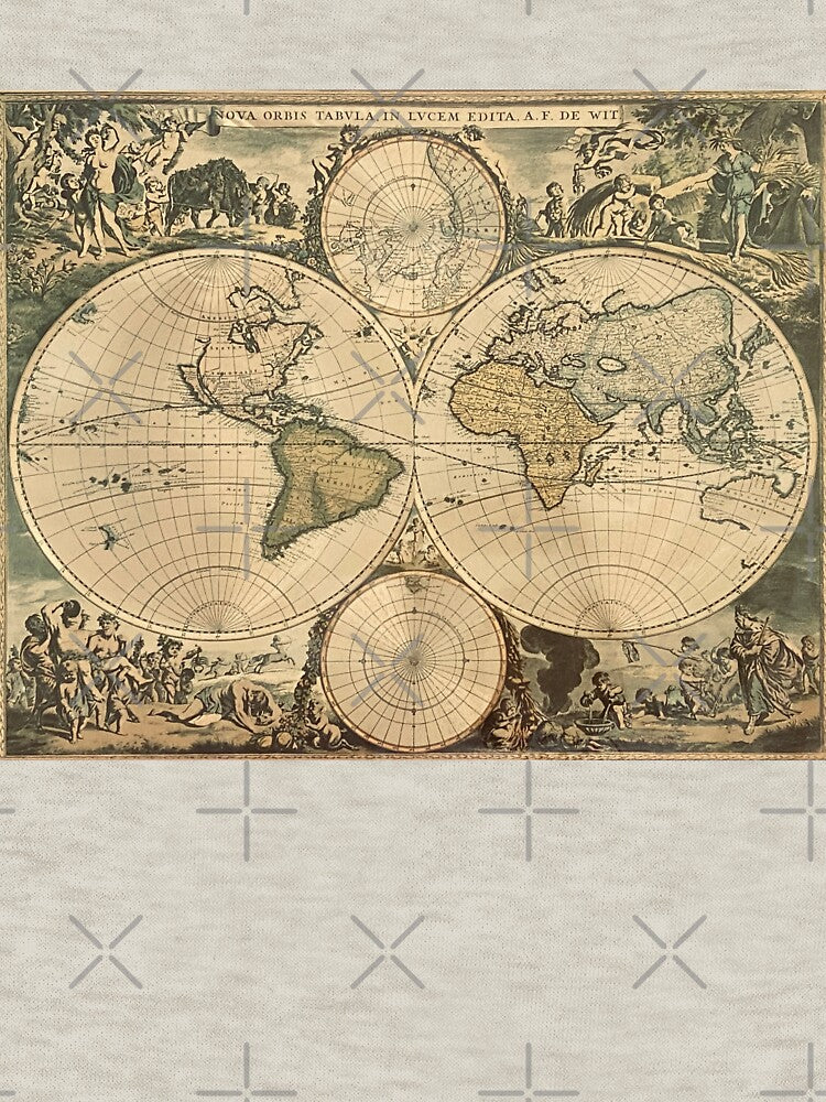 An Old Map of the World // 1670 Edition No.2 by Gothicrelics T-Shirts, Hoodie, Sweatshirt | BlankRebels.com (Image 3)