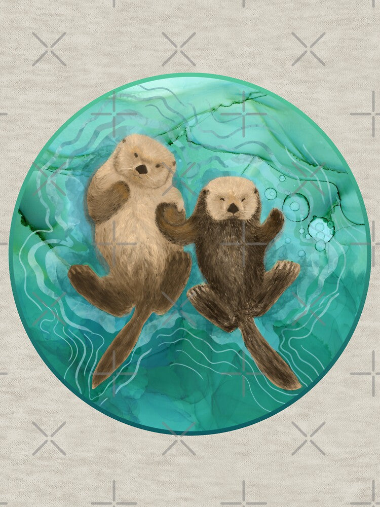 Otters holding hands - mommy and baby by Andreea Dumez T-Shirts, Hoodie, Sweatshirt | BlankRebels.com (Image 3)