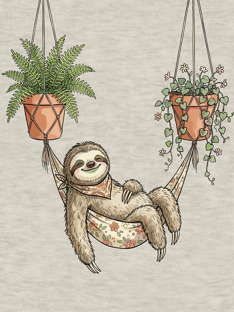 Boho Aesthetic: Cozy Sloth Hammock by bapupa T-Shirts, Hoodie, Sweatshirt | BlankRebels.com (Image 3)