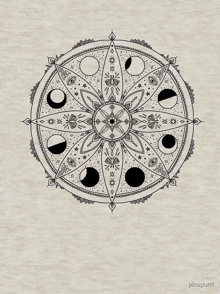 Moon Phases Mandala by pinapurri T-Shirts, Hoodie, Sweatshirt | BlankRebels.com (Image 3)