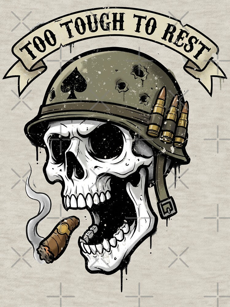 Too Tough To Rest Skull - Grunge Style by Skulls & Calaveras T-Shirts, Hoodie, Sweatshirt | BlankRebels.com (Image 3)