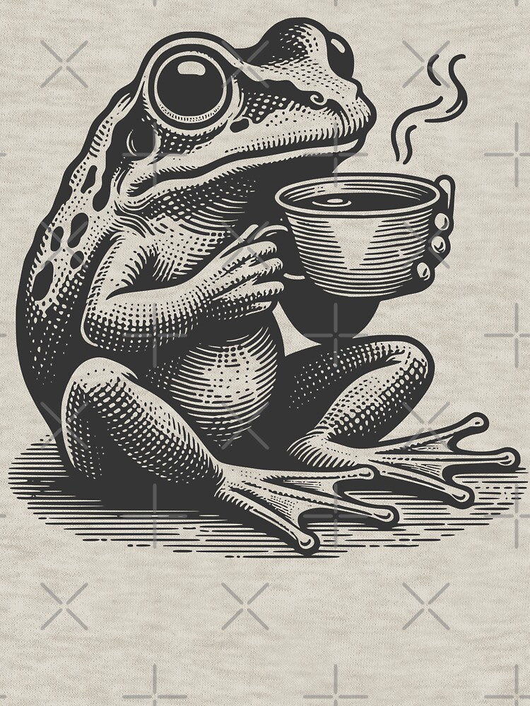 Cute Cottagecore Aesthetic Frog Drink Coffee Vintage Graphic by Dapper-Art T-Shirts, Hoodie, Sweatshirt (Image 3)