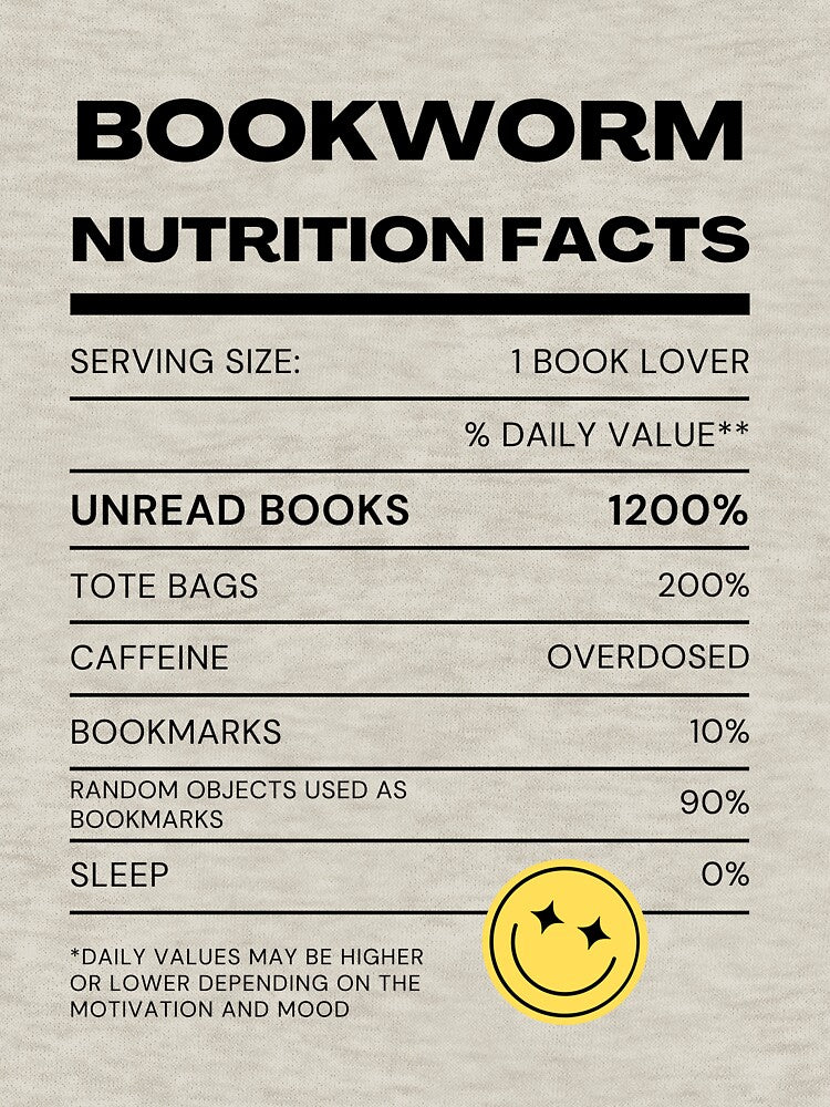 Bookworm Nutrition Facts by chocninja123 T-Shirts, Hoodie, Sweatshirt | BlankRebels.com (Image 3)