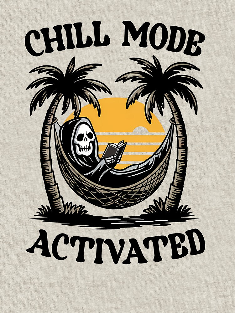 Funny death summer vibes - fun grim reaper - skeleton ironic chill shirt - funny quotes (Image 3)