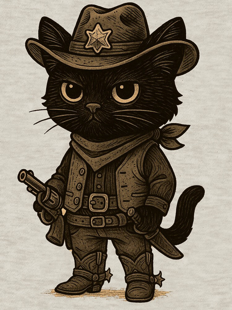 Midnight Outlaw – Black Cowboy Cat by Qopta T-Shirts, Hoodie, Sweatshirt | BlankRebels.com (Image 3)