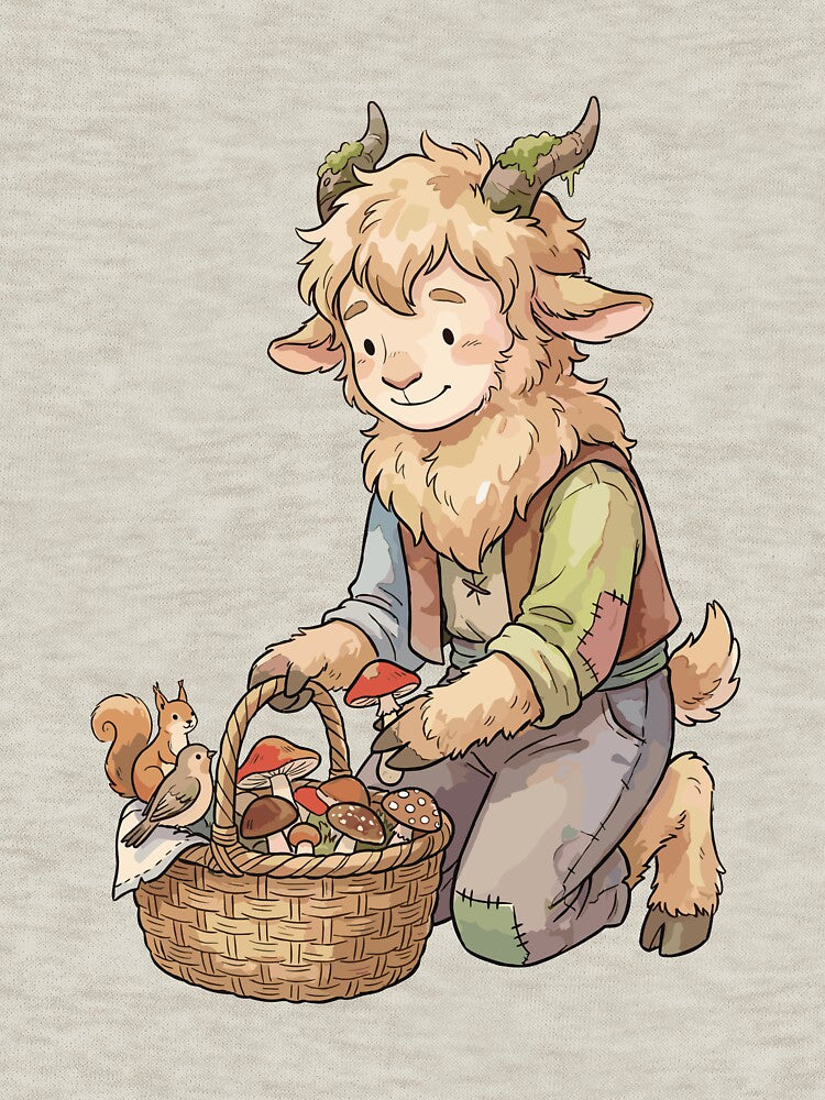 Vintage Cottagecore: Faun's Foraging Basket by bapupa T-Shirts, Hoodie, Sweatshirt | BlankRebels.com (Image 3)