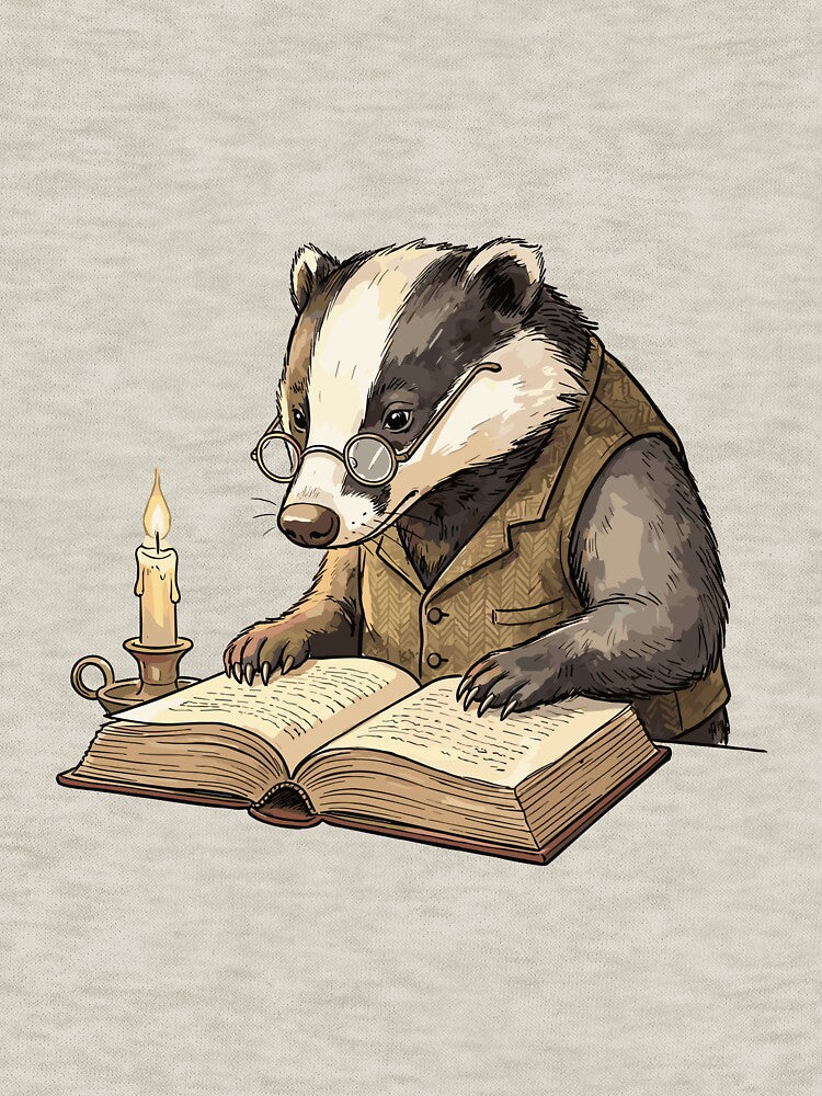 Vintage Dark Academia: Spectacled Badger Scholar by bapupa T-Shirts, Hoodie, Sweatshirt | BlankRebels.com (Image 3)