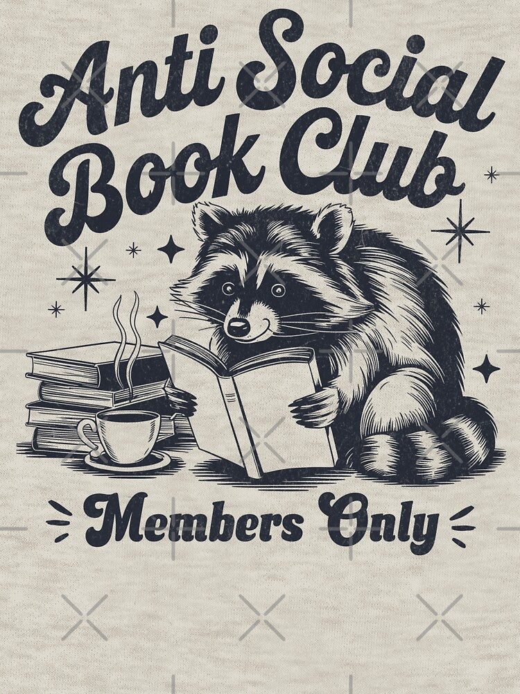Anti Social Book Club Raccoon by BeansterNL T-Shirts, Hoodie, Sweatshirt | BlankRebels.com (Image 3)