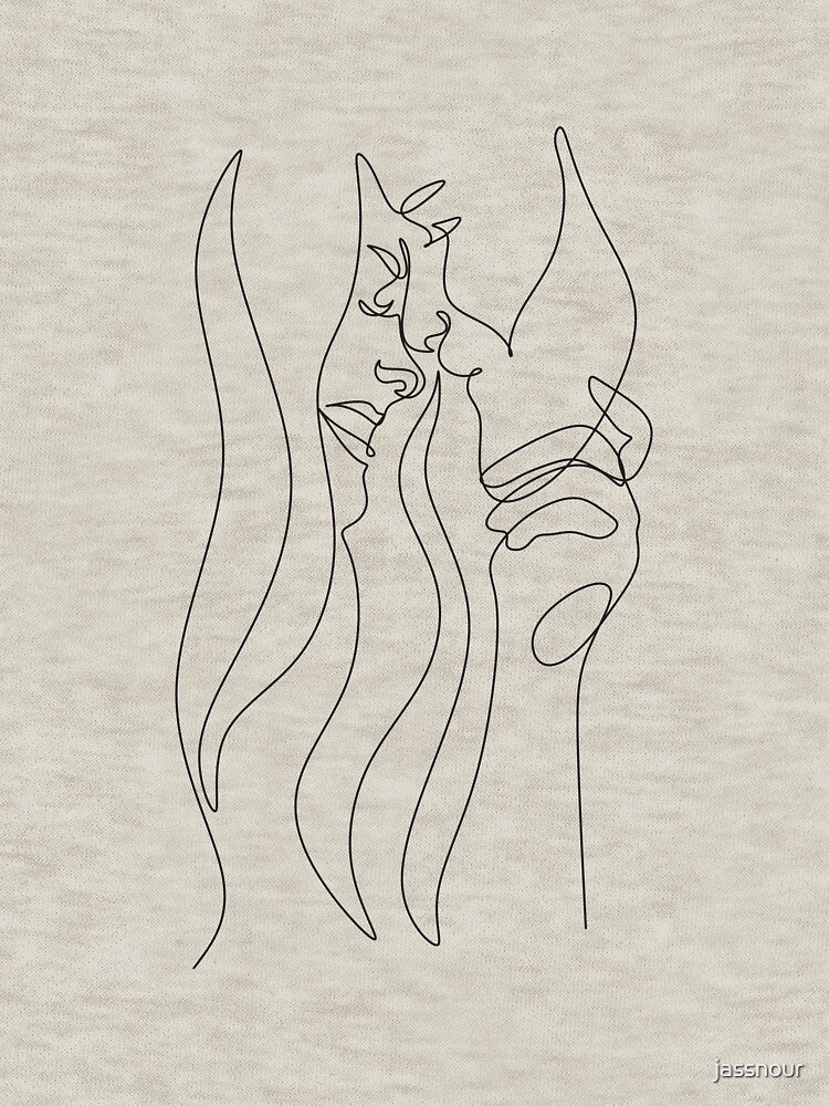 hugging faces | couple faces line |line art | couple goals by jassnour T-Shirts, Hoodie, Sweatshirt (Image 3)