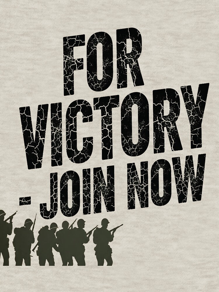 “For Victory – Join Now” Vintage Military Style Typography Design by Dhakagallere T-Shirts, Hoodie, Sweatshirt (Image 3)