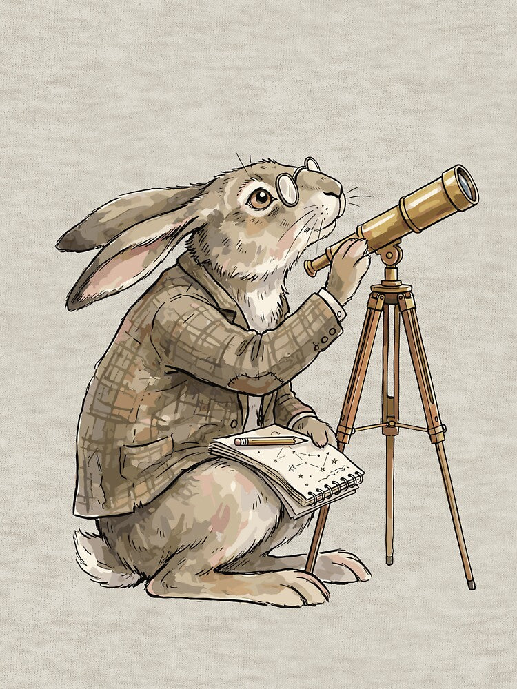 Scholarly Dark Academia: Celestial Observation Hare by bapupa T-Shirts, Hoodie, Sweatshirt | BlankRebels.com (Image 3)