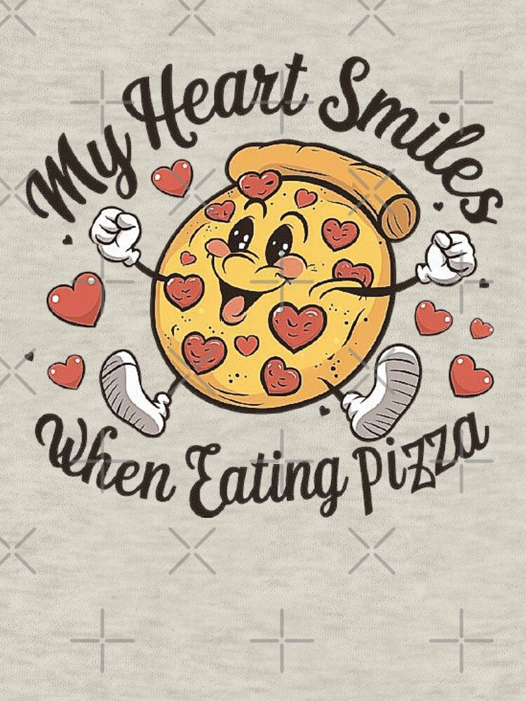 My Heart Smiles When Eating Pizza - Cute Pizza Lover Art by love3617 T-Shirts, Hoodie, Sweatshirt | BlankRebels.com (Image 3)