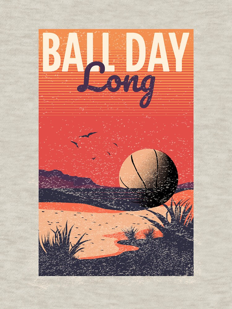 BALL DAY LONG vintage sunset beach-themed active t-shirt by LongVibes Hoodie, Sweatshirt | BlankRebels.com (Image 3)