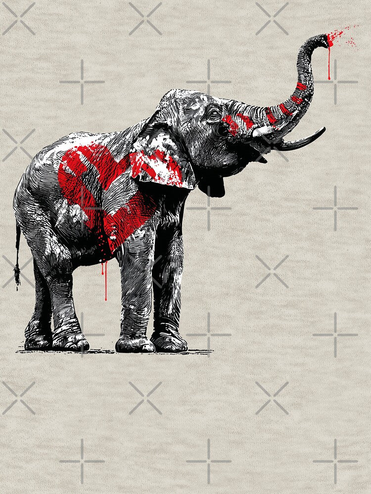 Banksy Marked Elephant - Symbol of Endangered Wildlife by hamishby