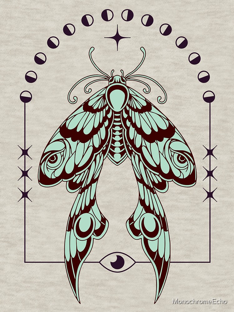 Mystic retro moth by MonochromeEcho T-Shirts, Hoodie, Sweatshirt | BlankRebels.com (Image 3)