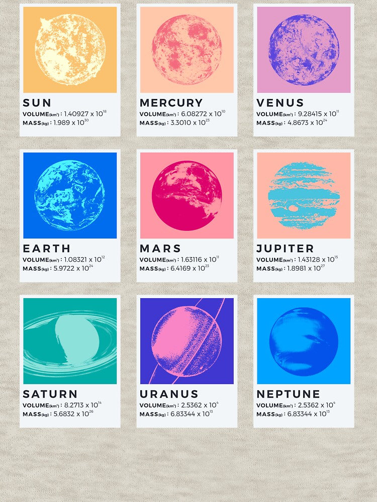 Solar System Vintage Colors V01 by Lidra Zehcnas T-Shirts, Hoodie, Sweatshirt | BlankRebels.com (Image 3)