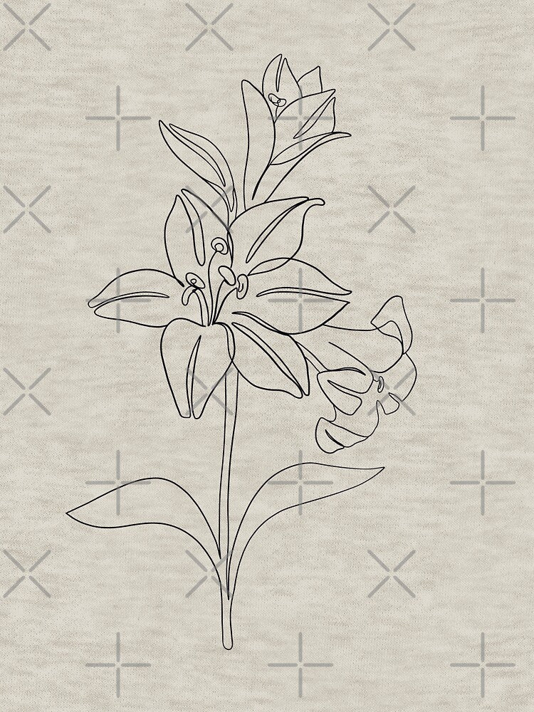 Lily Line Art Illustration by StudioMinaar T-Shirts, Hoodie, Sweatshirt | BlankRebels.com (Image 3)