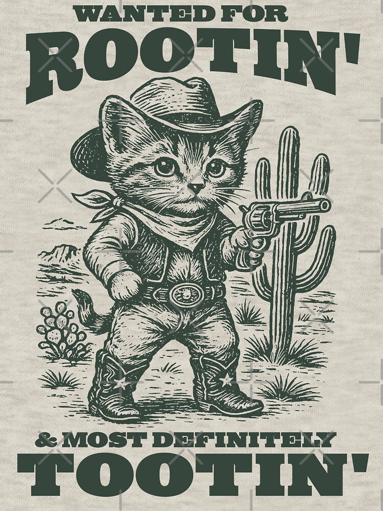 Rodeo "Rootin Tootin" Cowboy Cat Vintage Meme by CARBONARA LLC. T-Shirts, Hoodie, Sweatshirt | BlankRebels.com (Image 3)
