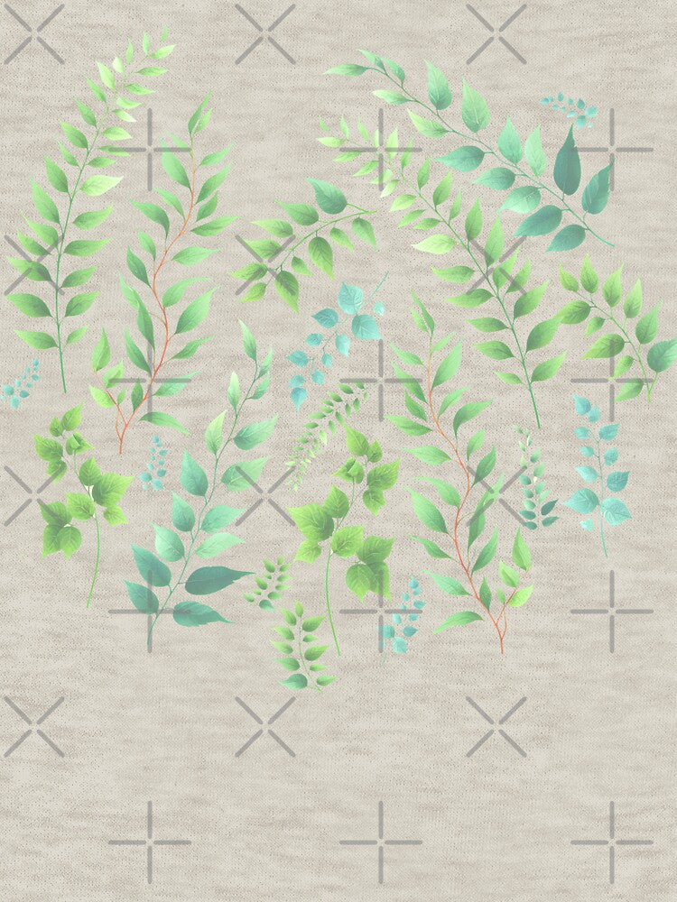 Greenery Botanical Print Fresh Green by SilverPegasus T-Shirts, Hoodie, Sweatshirt | BlankRebels.com (Image 3)