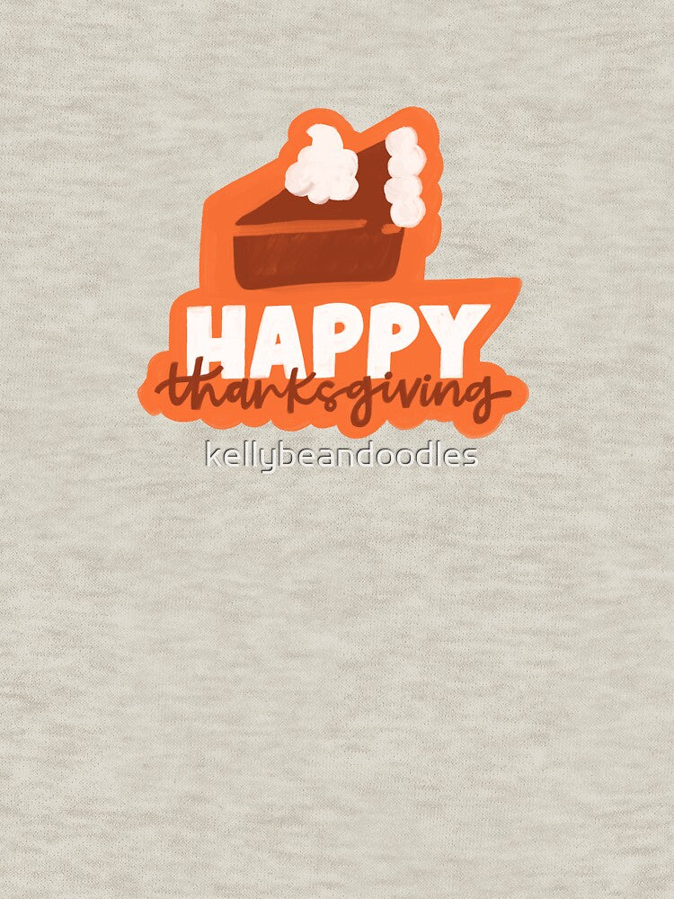 Happy Thanksgiving Pumpkin Pie Lettering Design by kellybeandoodles T-Shirts, Hoodie, Sweatshirt | BlankRebels.com (Image 3)