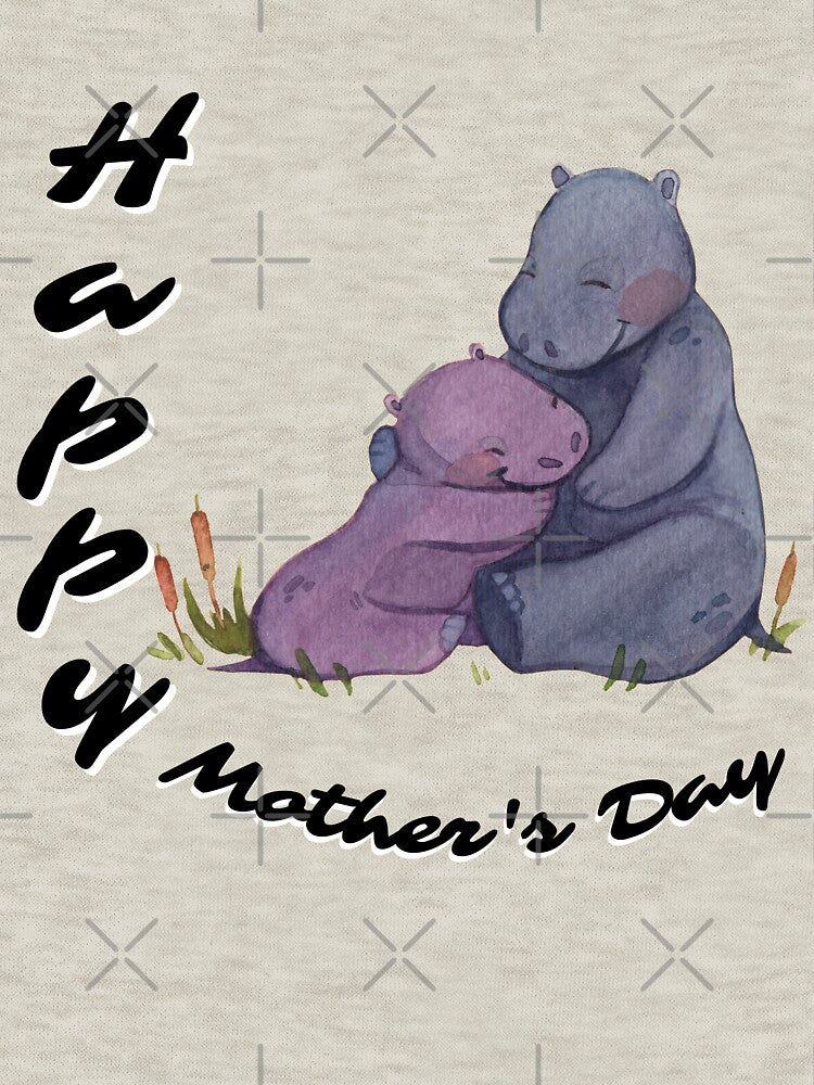 Hippo Mom and cub | Mother's Day by pod-plus-plus T-Shirts, Hoodie, Sweatshirt | BlankRebels.com (Image 3)