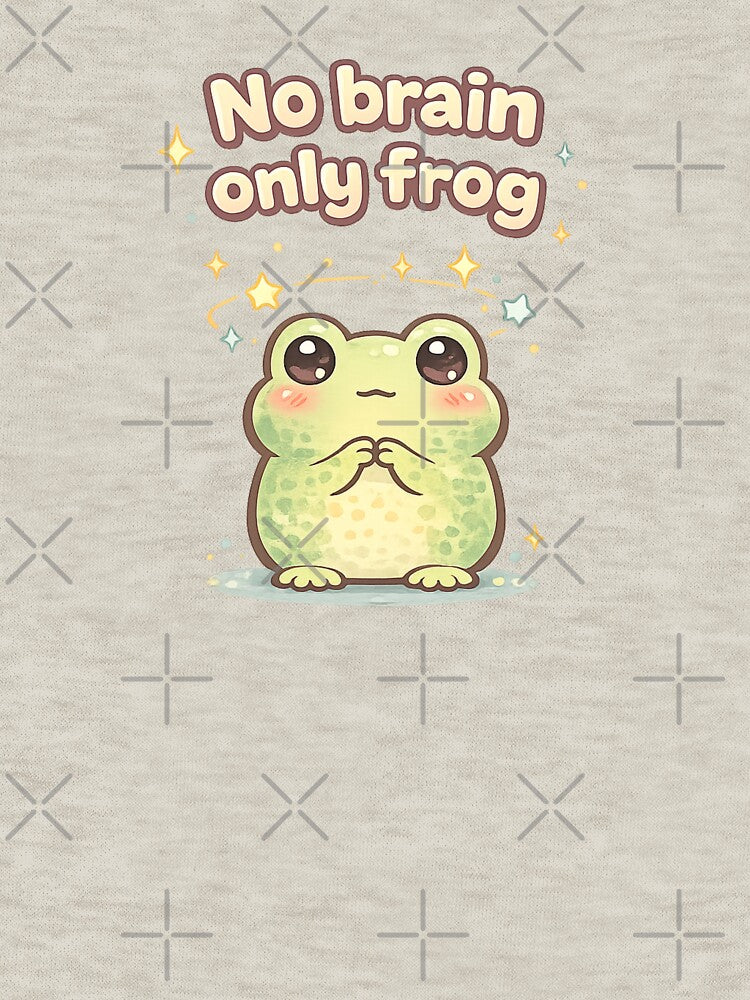 No Brain Only Frog – Silly Frog Meme Illustration by KyliesKanvas22 T-Shirts, Hoodie, Sweatshirt | BlankRebels.com (Image 3)
