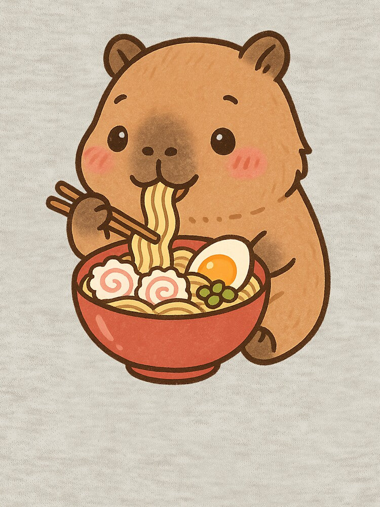Kawaii Capybara Eating Ramen – Adorable Noodle Lover T-Shirts, Hoodie, Sweatshirt