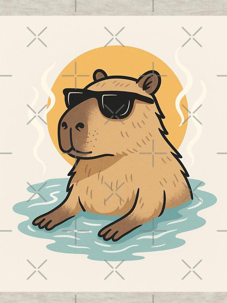 Chill Lord Capybara – Relaxed Sunglasses Hot Spring Vibes by ViralByDesign T-Shirts, Hoodie, Sweatshirt (Image 3)