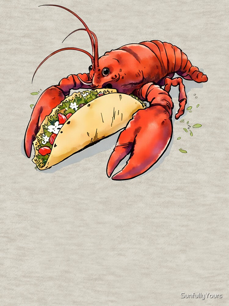Lobster Eating A Taco Vintage Crawfish Fisherman Aesthetic by SunfullyYours T-Shirts, Hoodie, Sweatshirt (Image 3)
