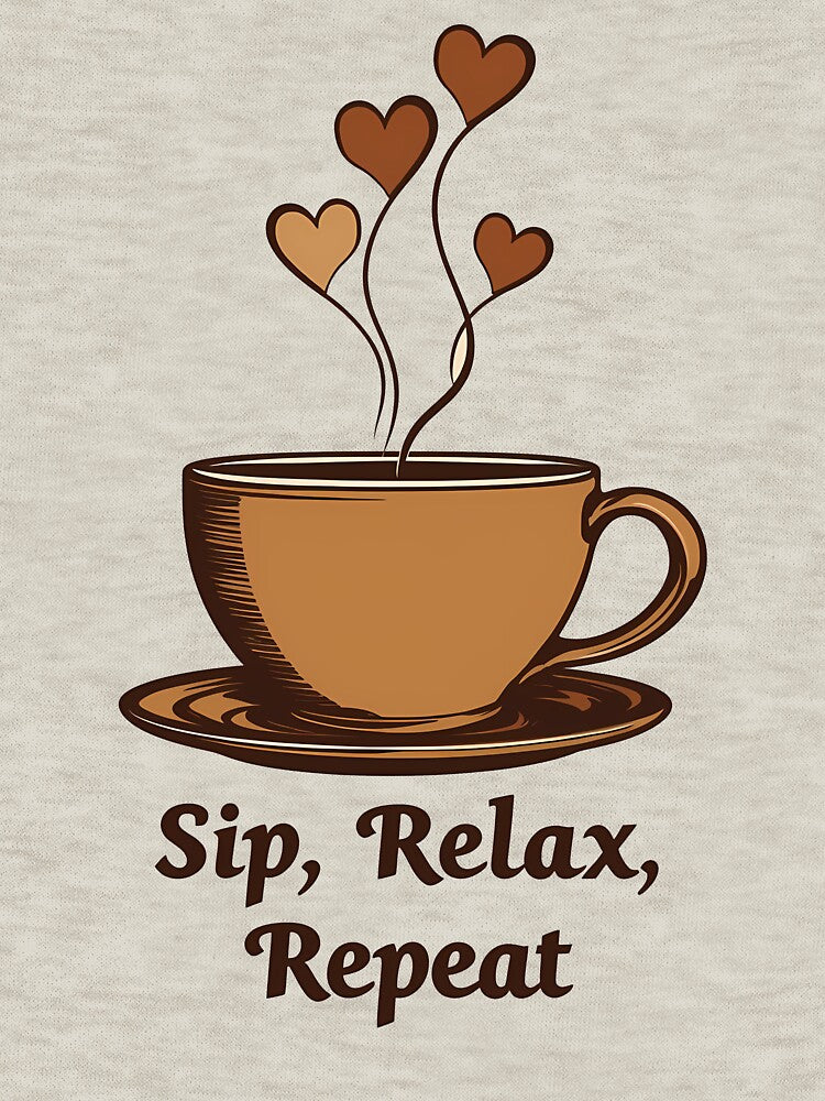 Sip, Relax, Repeat: Coffee Lover Heart Cup Design by BNCH44 T-Shirts, Hoodie, Sweatshirt | BlankRebels.com (Image 3)
