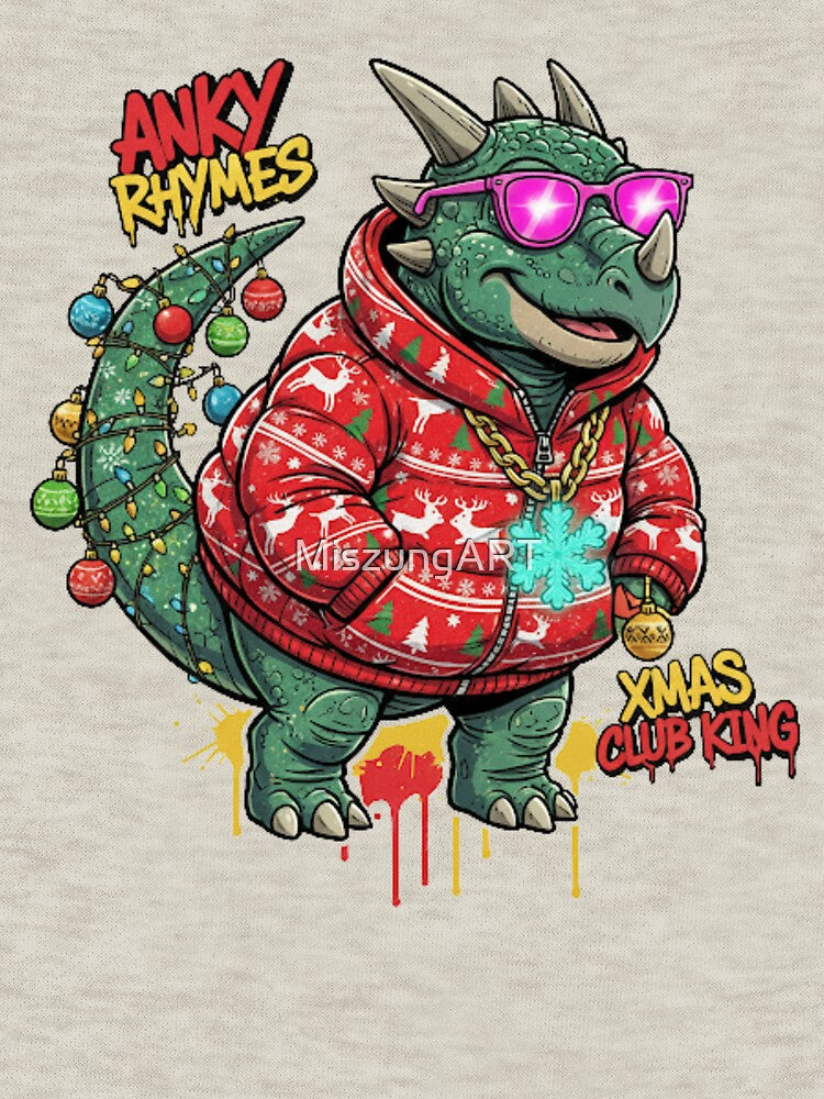 Funny Christmas Dinosaur Streetwear by MiszungART T-Shirts, Hoodie, Sweatshirt | BlankRebels.com (Image 3)