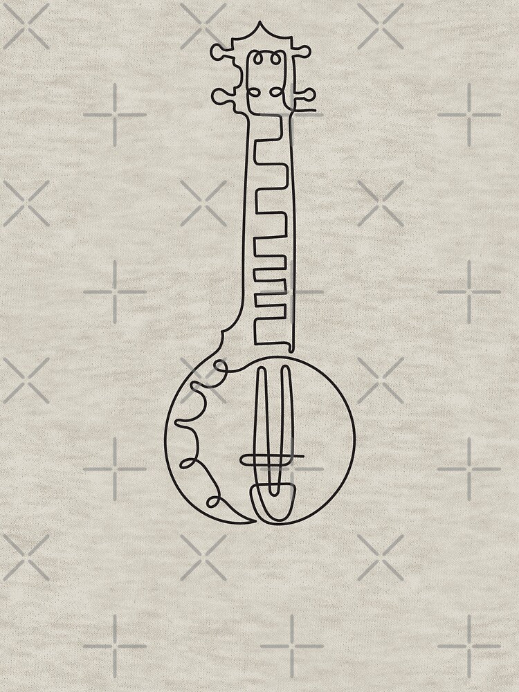 Banjo Abstract Line Art For Music Lovers And Guitarist - Abstract Line Art Music by Funwithmusic T-Shirts,... (Image 3)