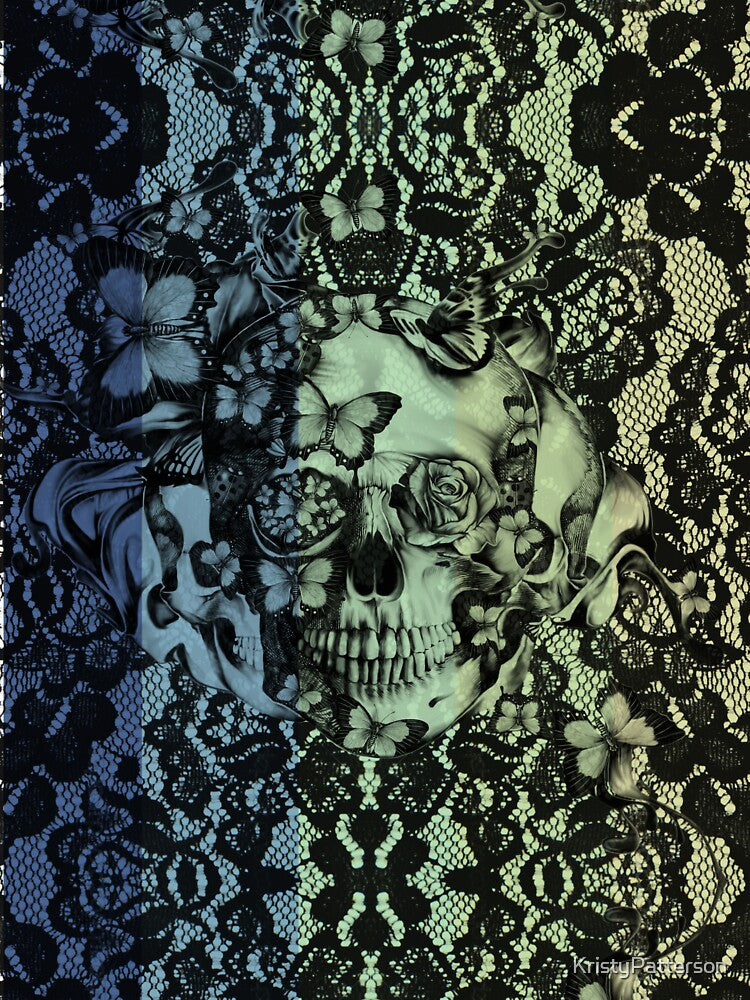 Navy fade Victorian Lace Skull by KristyPatterson T-Shirts, Hoodie, Sweatshirt | BlankRebels.com (Image 3)