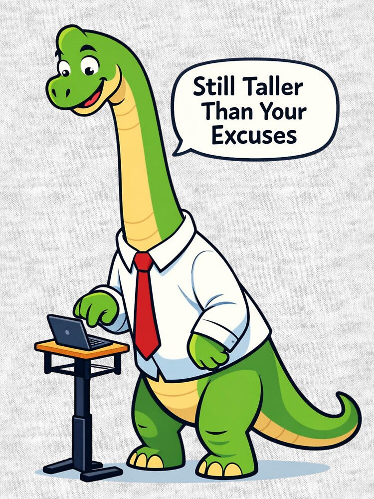 Funny Dinosaur Office Gift — Brachiosaurus Still Taller Than Your Excuses Coworker by Print Loft