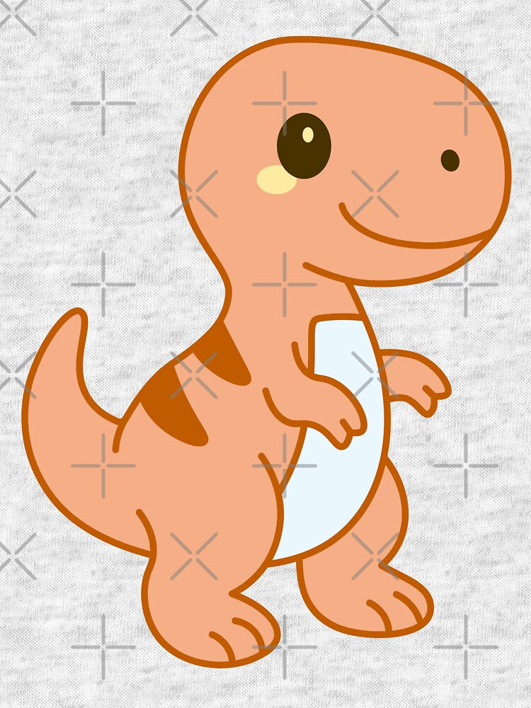 Cute Orange Cartoon Dinosaur Art by IN Tales T-Shirts, Hoodie, Sweatshirt | BlankRebels.com (Image 3)