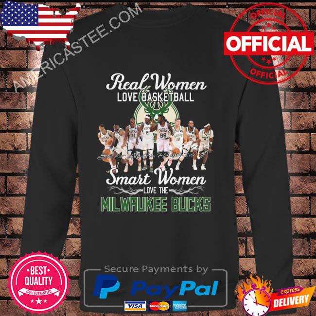Real women love basketball smart women loves the Milwaukee Bucks signatures 2023 shirt