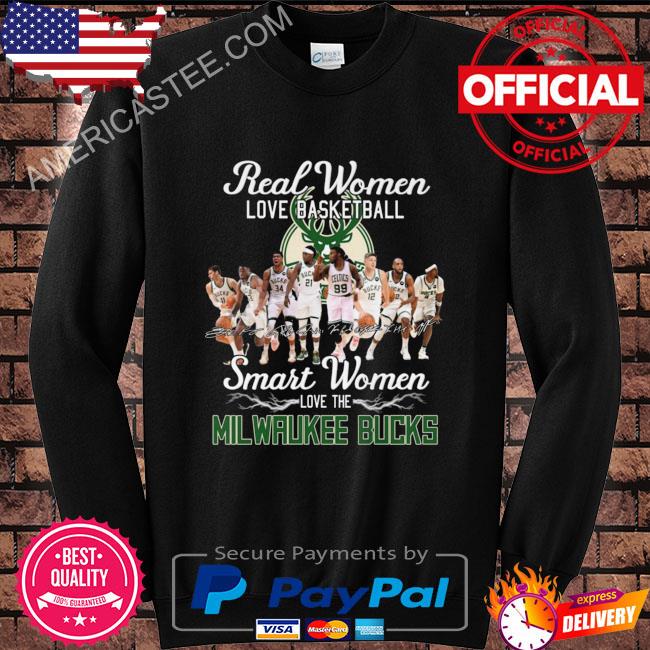 Real women love basketball smart women loves the Milwaukee Bucks signatures 2023 shirt