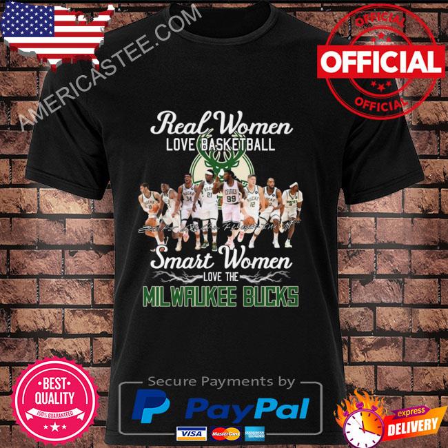 Real women love basketball smart women loves the Milwaukee Bucks signatures 2023 shirt