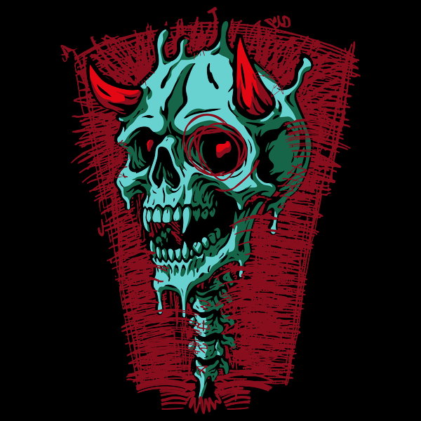 Red Lines Skull