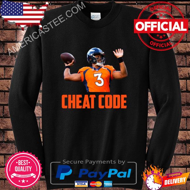 Russell wilson cheat code denver football fan shirt
