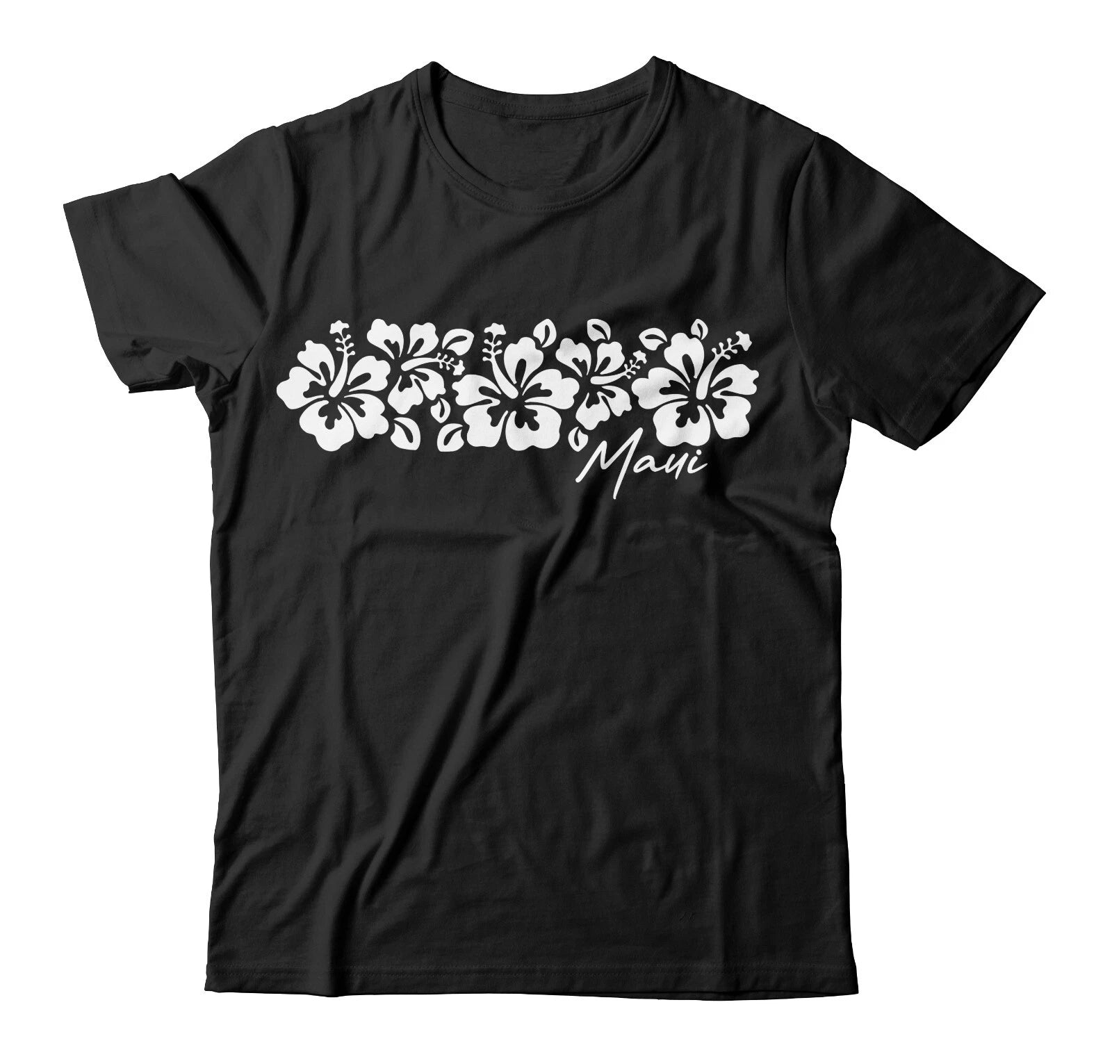 Maui Hibiscus T-Shirt Short-Sleeve Unisex Aloha 808 State HI Hawaii