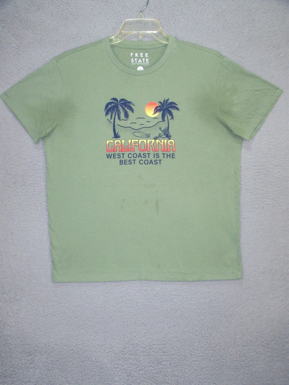 California Shirt Adult Graphic Palm Trees Beach West Coast Cotton Casual Mens