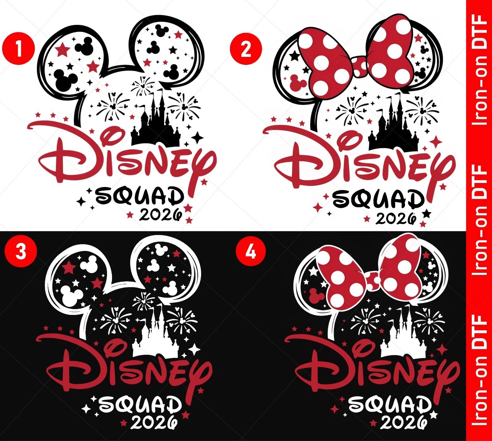Disneyland Paris Squad DTF Iron On Heat Transfer 2026 Boys Girls Design