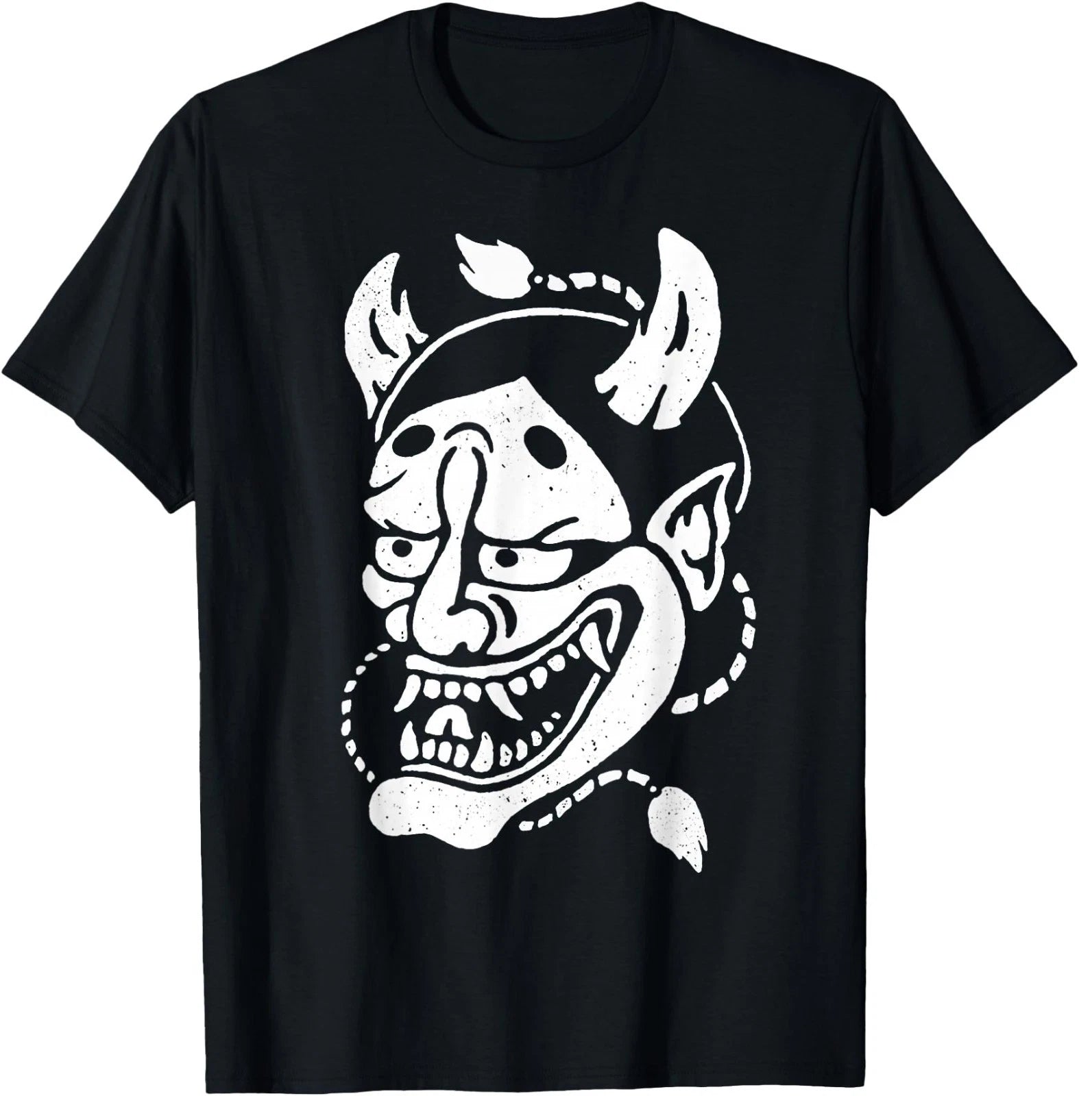 Urban Empyre Hannya Mask Oni Demon T-Shirt, Small, Black