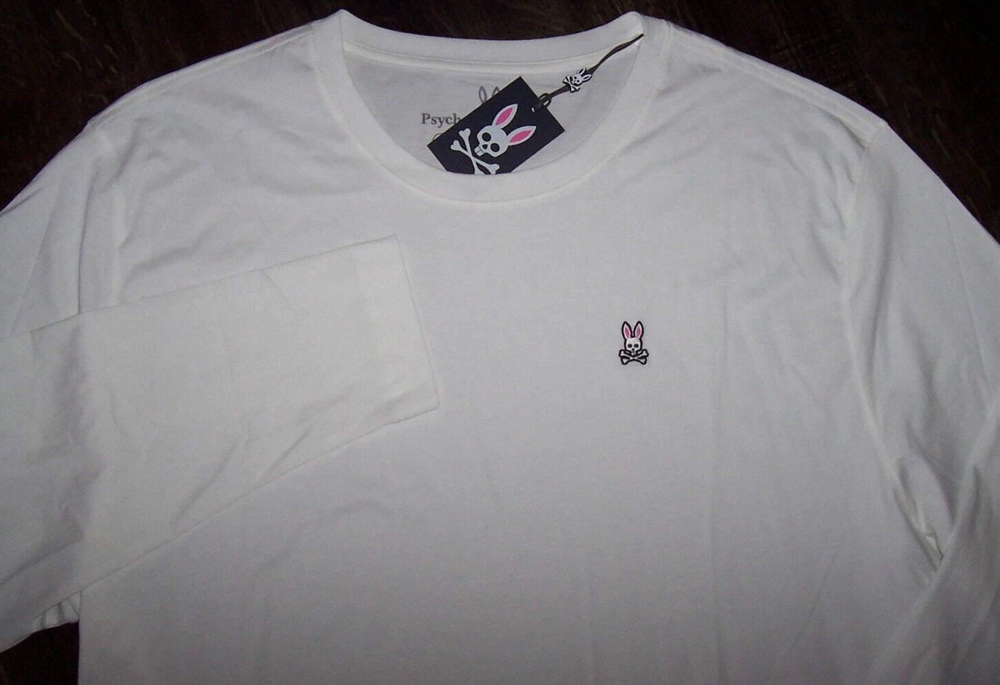 NWT Psycho Bunny SOLID WHITE Long Sleeve T-Shirt PIMA COTTON Men's 3XL 3XB LOGO