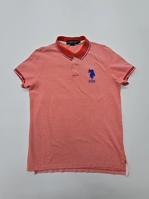 U.S. Polo Assn. Men Coral Slim Fit Polo T-Shirt Size M 100% Cotton